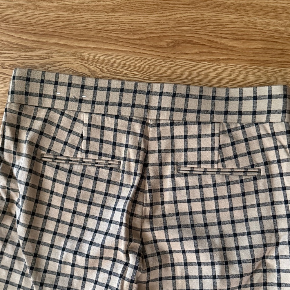 Ann Taylor Factory Plaid Boot Cut Pants - Black and Cream - Picture 9 of 9